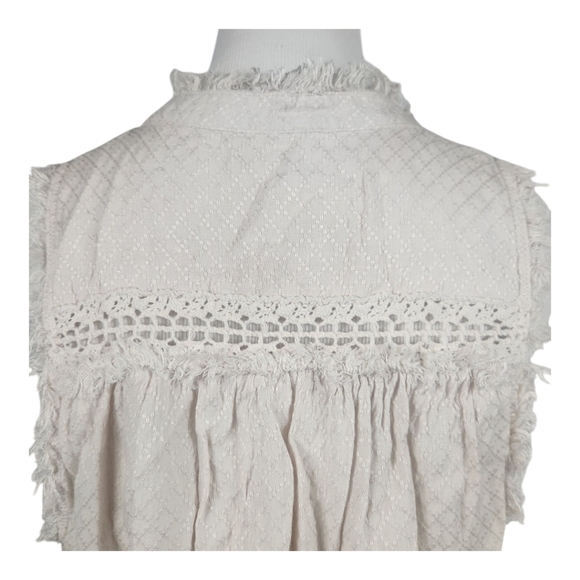 FREE PEOPLE Low Tide Sleeveless Cream Button-Up Bodysuit Size Medium - Picture 6 of 8